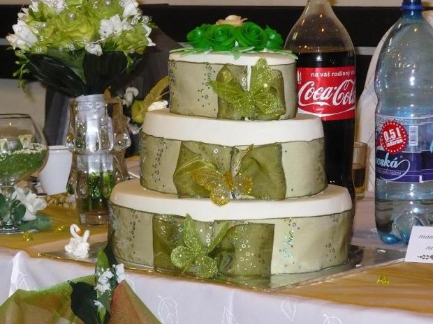 Ovál v zelenom, torta, Svadobné torty, matatara, 1