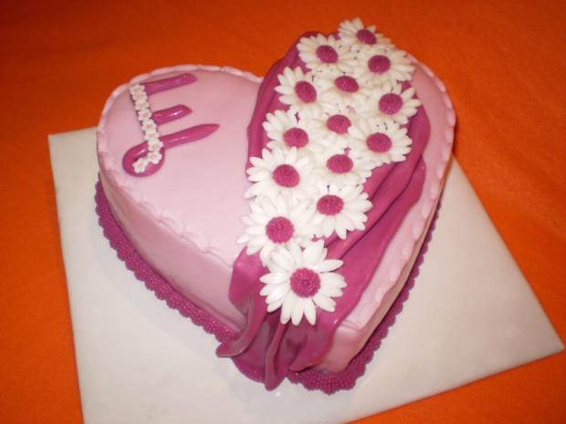 margarétkové srdiečko pre Eriku, torta margarétkové srdiečko pre Eriku, torta, , 1