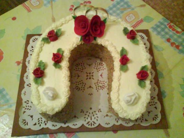 svadobná podkova, torta, Svadobné torty, zabacka, 1