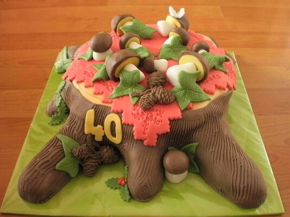 Pník s hubami, torta, Netradičné torty, Ildi B., 1