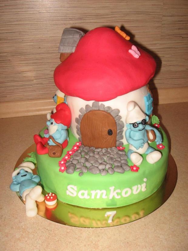 Môj prvý šmoulinkovský pokus, torta, Rozprávkové torty Môj prvý šmoulinkovský pokus, torta, Rozprávkové torty, Torty-sladké mámenie, 1