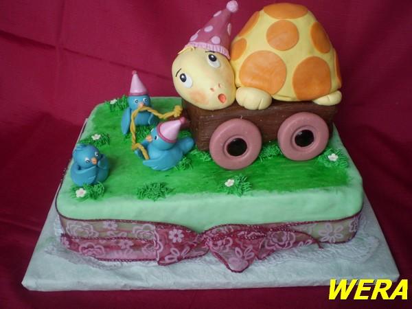 želva a ptáčci, torta, Torty so zvieratkami, WERA, 1