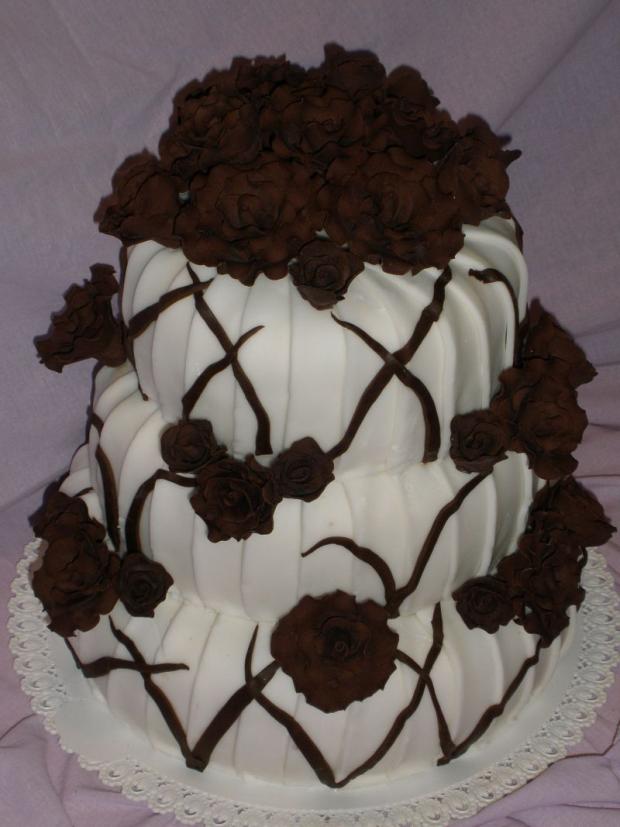 Svadobná bielo-hnedá, torta, Svadobné torty Svadobná bielo-hnedá, torta, Svadobné torty, Žanet, 1