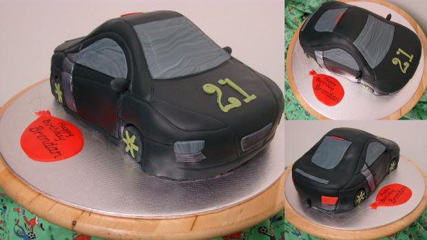 Sportove auto k 21. narodeninam, torta, Narodeninové torty, s.zuzana, 1