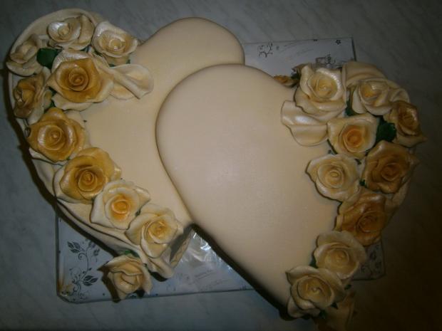 dvojsrdce, torta, Svadobné torty, Ladu-lienka, 1