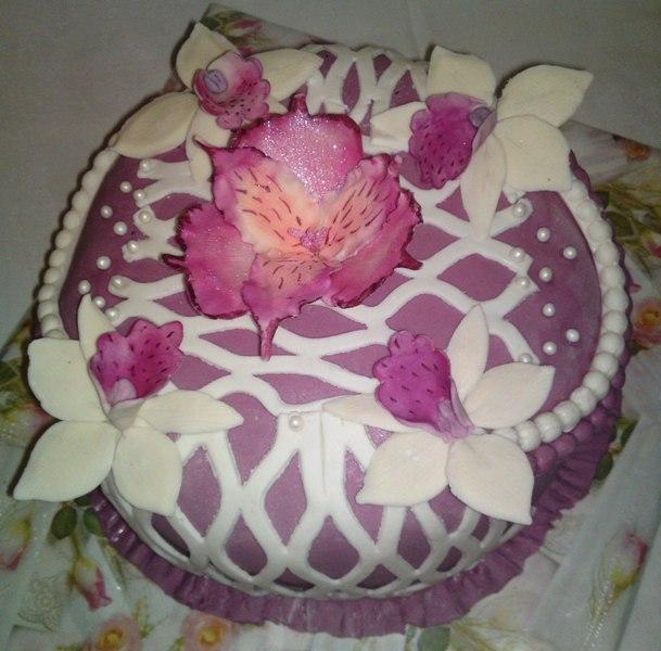 S alstromériou a orchideami..., torta, Narodeninové torty S alstromériou a orchideami..., torta, Narodeninové torty, Mariolka, 1