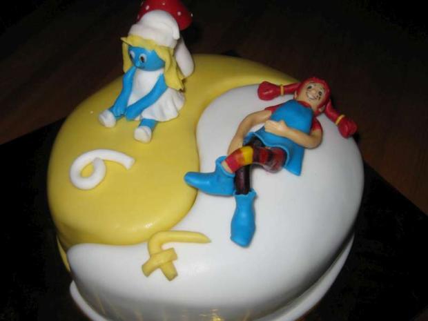 šmolko a pippi dlhá pančucha, torta, Rozprávkové torty šmolko a pippi dlhá pančucha, torta, Rozprávkové torty, evinaf, 1