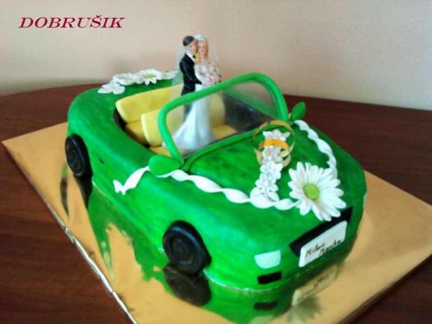 Svadobne zelene auto, torta, Svadobné torty Svadobne zelene auto, torta, Svadobné torty, Dobrusik, 1