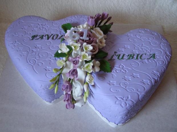 Srdcia s fréziami, torta, Narodeninové torty Srdcia s fréziami, torta, Narodeninové torty, Miruš 77, 1