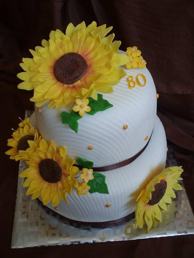 Slnečnicová k 80tke, torta, Narodeninové torty Slnečnicová k 80tke, torta, Narodeninové torty, LHOLLA, 1