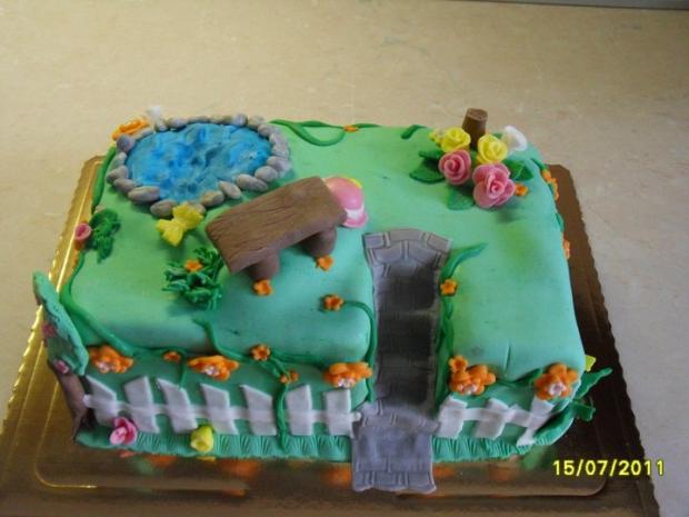 Záhradka s jazierkom, torta, Netradičné torty, katarinka123, 1