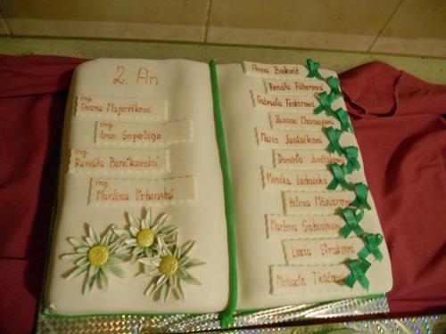 detail na knihu, torta, Torty - škola, stužková, salenka, 1