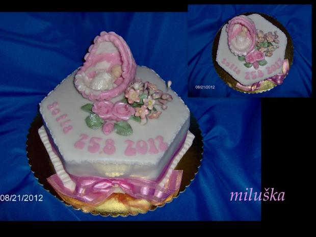 Sofinke, torta, Torty na krstiny Sofinke, torta, Torty na krstiny, miluška, 1