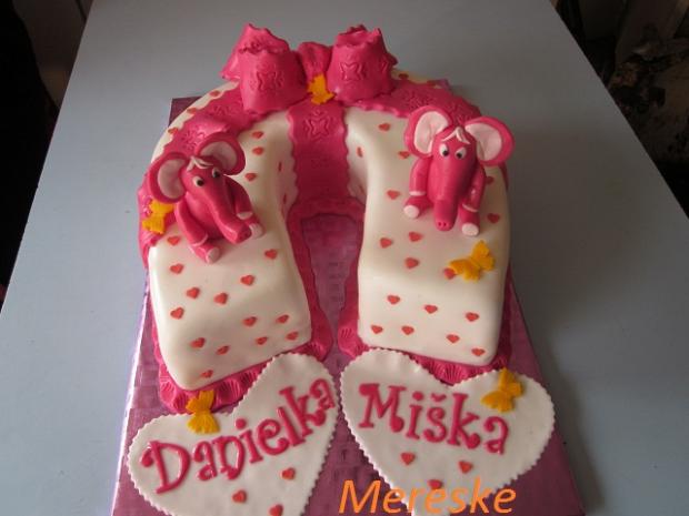 Sloniky pre Danielku a Mišku, torta, Torty so zvieratkami, Mereske, 1