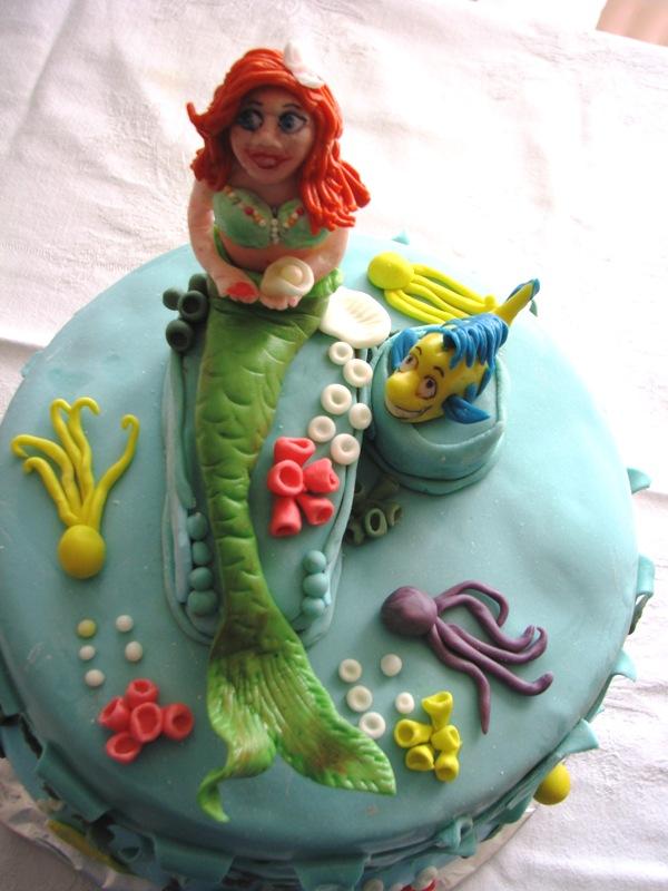 morská panna Ariel, torta, Rozprávkové torty, anip, 1