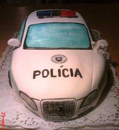 policajné auto spredu, torta, OLINKA_liska_ryska, 1