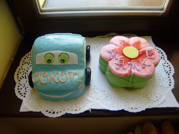 autíčko a kvietok - mini, torta, Narodeninové torty, evicka.h, 1