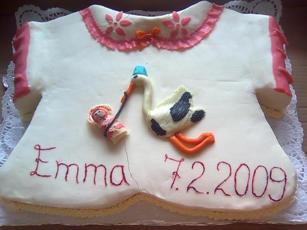 košielka s bocianom a babom , torta, Torty na krstiny košielka s bocianom a babom , torta, Torty na krstiny, Pettusa, 1