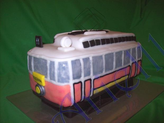 Historická tramvaj, torta, Torty autíčka, vláčiky Historická tramvaj, torta, Torty autíčka, vláčiky, Arielll, 1