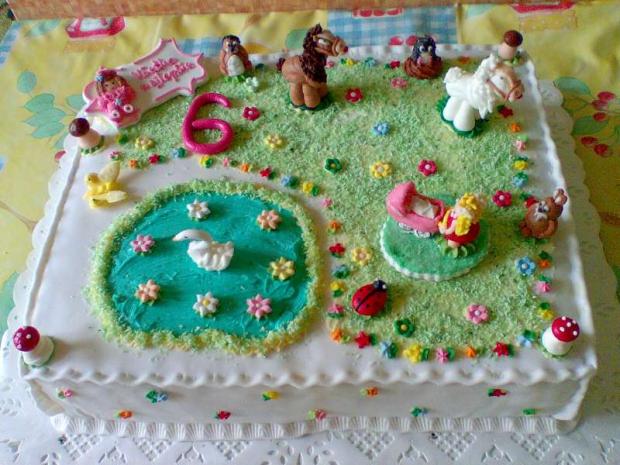 dievčatko s kočíkom a zvieratkami, torta, Ostané torty pre deti, zabacka, 1