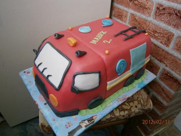 Poziarnicke auto, torta, Torty autíčka, vláčiky, olinockaaa, 1