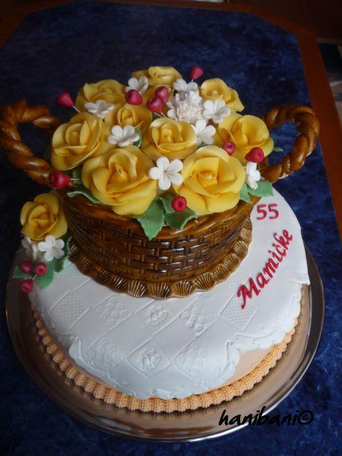 koš žltých ruží..., torta, Narodeninové torty koš žltých ruží..., torta, Narodeninové torty, hanibani, 1