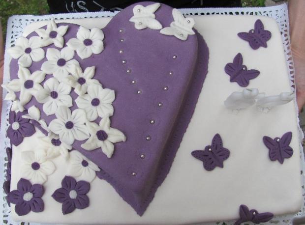 Jahodkova torta s motýlikmi a kvietkami, torta, Narodeninové torty, naty56100, 1