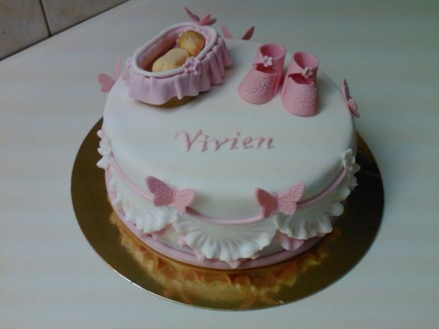 Krstinová torta pre Vivien, torta, Torty na krstiny Krstinová torta pre Vivien, torta, Torty na krstiny, Jana Tokárová, 1