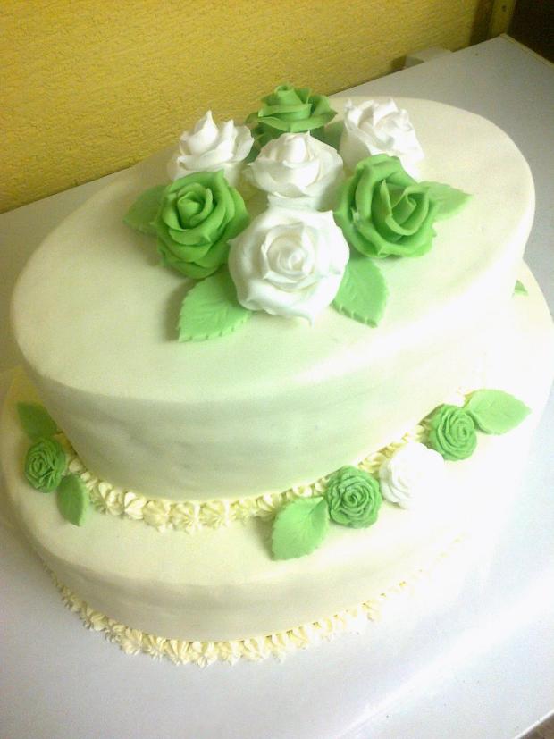 zelený ovál.., torta, Svadobné torty, matatara, 1