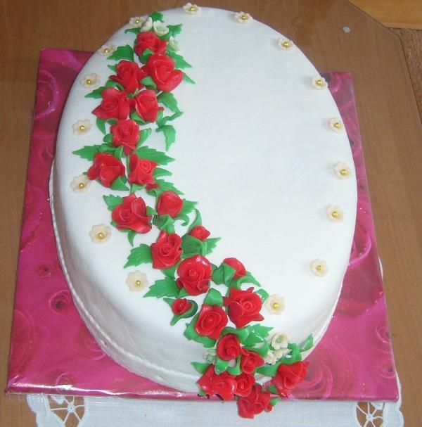 ovál s ružami, torta, Narodeninové torty ovál s ružami, torta, Narodeninové torty, anna222, 1