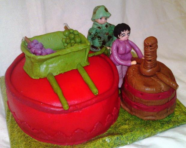 Pre manželov vinohradníkov..., torta, Narodeninové torty Pre manželov vinohradníkov..., torta, Narodeninové torty, Mariolka, 1