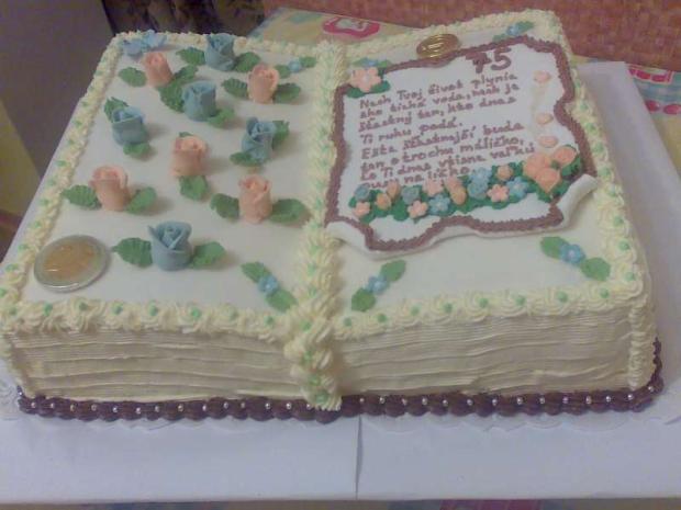otvorena kniha k 75 narodeninám, torta, Narodeninové torty otvorena kniha k 75 narodeninám, torta, Narodeninové torty, zabacka, 1