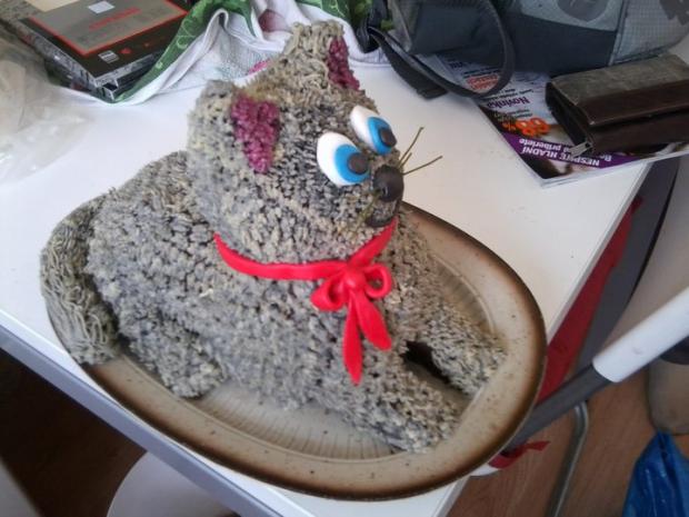 siva macicka, torta, Narodeninové torty, Tati13, 1