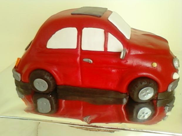 Fiat500 iný záber, torta, Narodeninové torty, Helenčok, 1