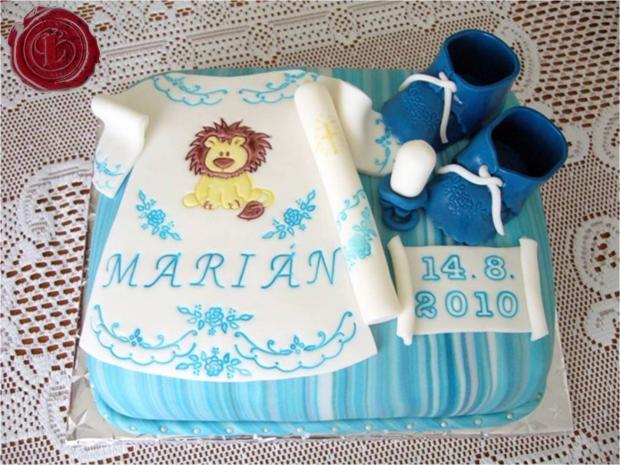Krstiny s pásikavím modrým melírom, torta, Torty na krstiny Krstiny s pásikavím modrým melírom, torta, Torty na krstiny, lenkafab, 1
