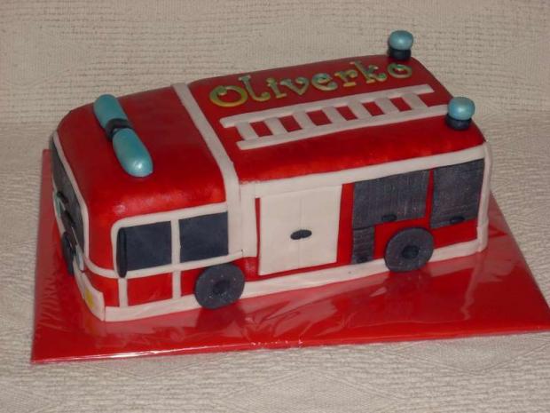 Požiarnícke auto, torta, Torty autíčka, vláčiky Požiarnícke auto, torta, Torty autíčka, vláčiky, ZuzkaM, 1