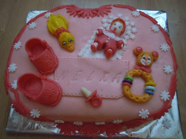 Nelke na krstiny, torta, Torty na krstiny, mazda, 1