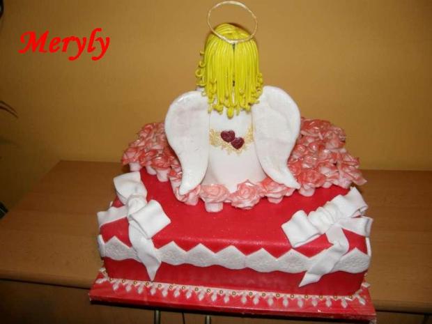 Anjel zo zadu, torta, Ozdoby na torty, Meryly, 1