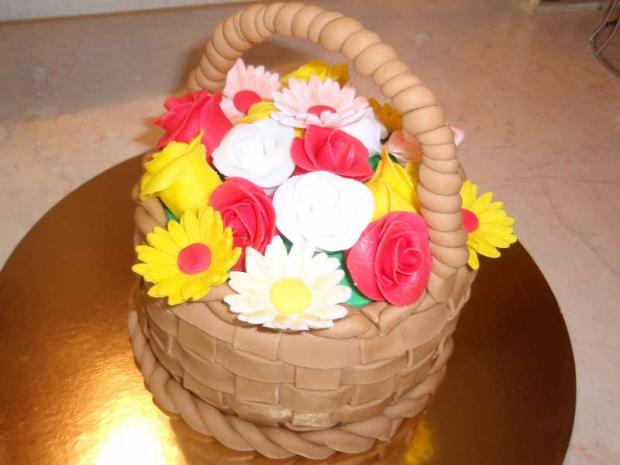 mini kosik s kvietkami, torta, anika_b, 1