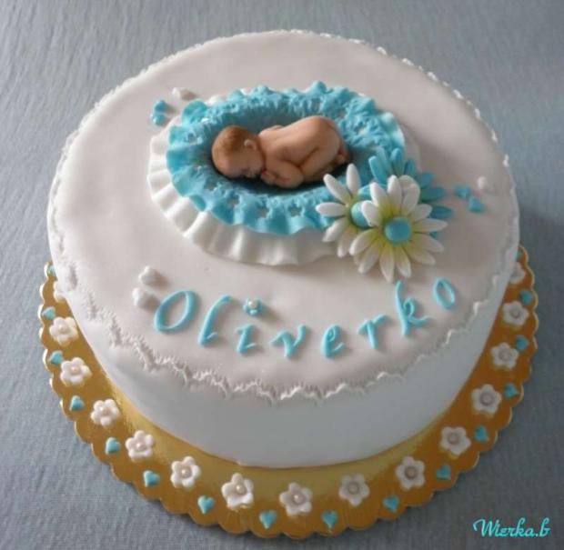 Na krst s miminkom, torta, Torty na krstiny, werona, 1