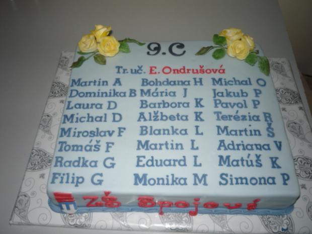 rozlúčka so školou, torta, Torty - škola, stužková, Martas, 1