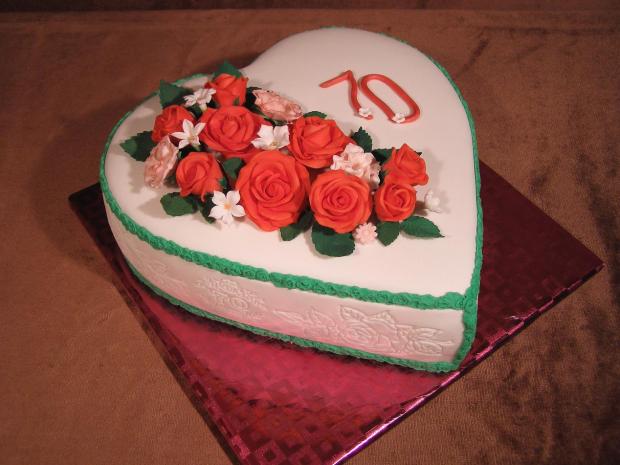 Ružičkové srdce na 70, torta Ružičkové srdce na 70, torta, Miruš 77, 1