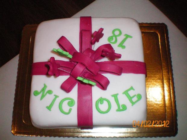 Pre Nicole k 18ke z iného pohľadu, torta, Narodeninové torty, Jana Nociarova, 1