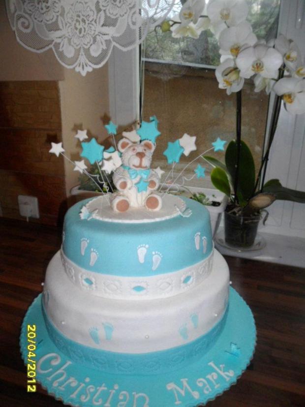krstinová s mackom .., torta, Torty na krstiny krstinová s mackom .., torta, Torty na krstiny, Agnesa3131, 1
