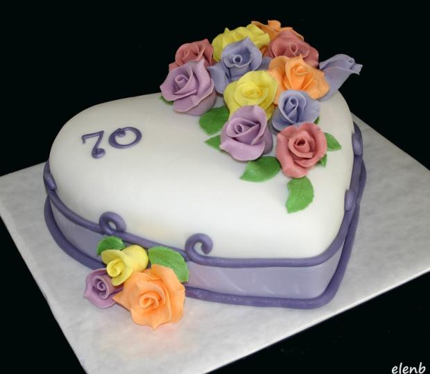 Srdce s ružami 1, torta, Narodeninové torty, Elen Bielikova, 1