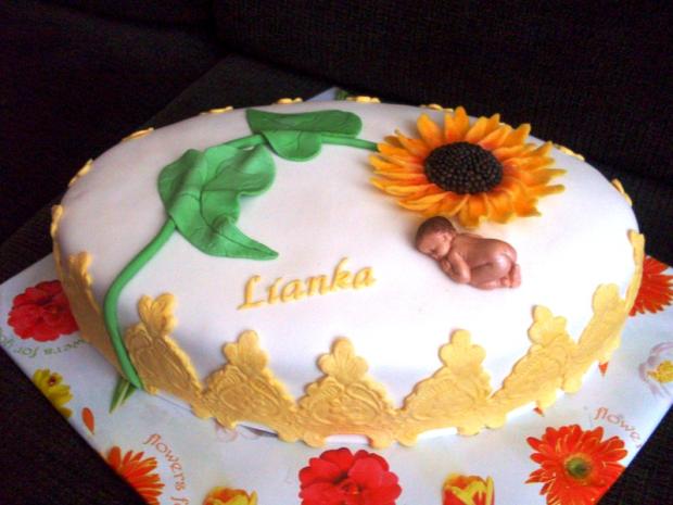 krstinová so slnečnicou, torta, Torty na krstiny, val38, 1