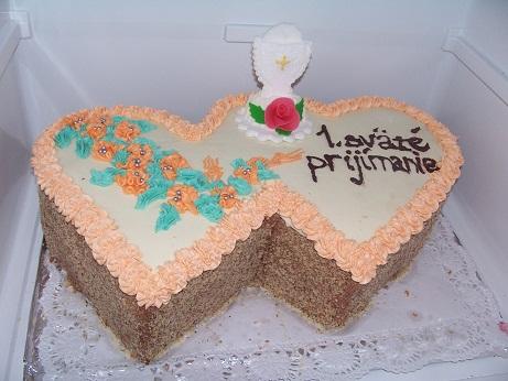 dvojsrdce na prijímanie, torta, Torty na cirkevné sviatky, JANAAB, 1