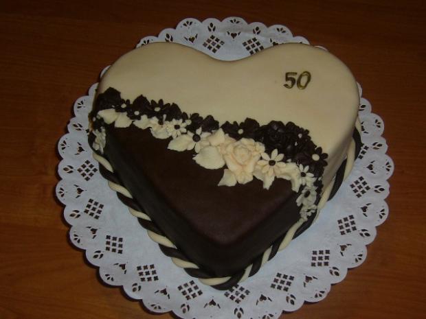 srdiečko k zlatej svadbe, torta srdiečko k zlatej svadbe, torta, jarina27, 1