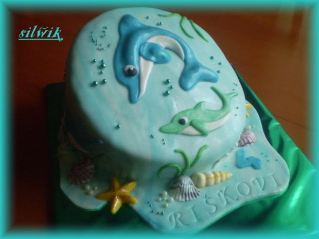 Delfín - krivá torta - iný pohľad, torta, Torty so zvieratkami Delfín - krivá torta - iný pohľad, torta, Torty so zvieratkami, silwik, 1