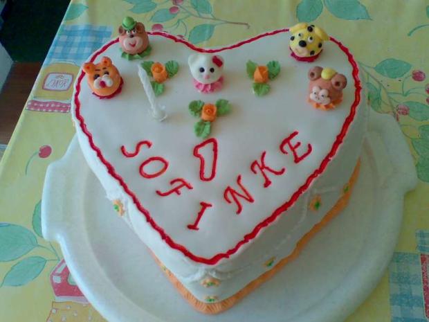 srdiečko k 1 rôčku pre moje krsniatko, torta, Ostané torty pre deti, zabacka, 1